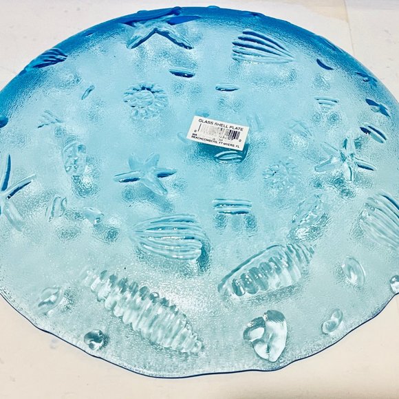 NEW… Set of Two [2] Glass Sea Shell Plates, by Beachcombers, 11.25” Approximate - Picture 13 of 16